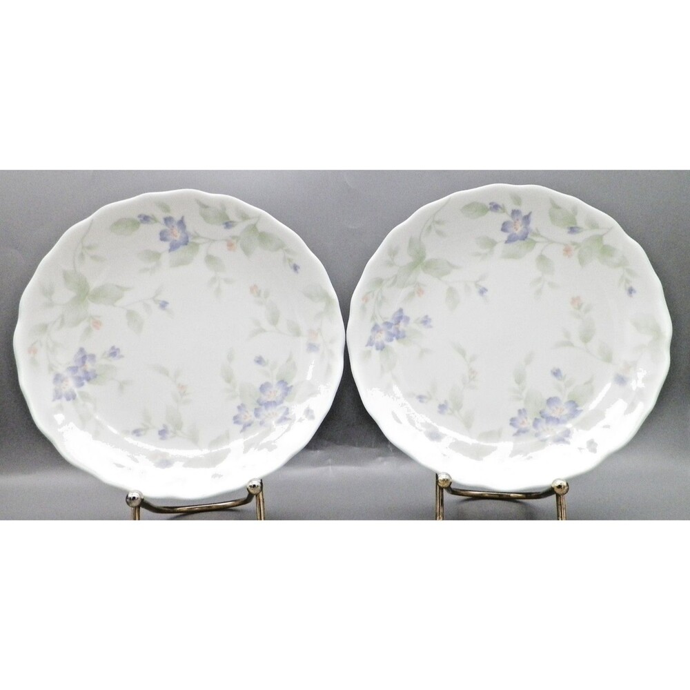 Nakagama Bread & Butter or Dessert Floral Plates set of 2 Vintage Japan